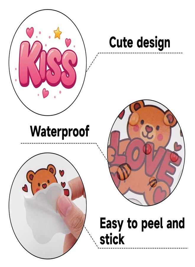 Alynta 300Pcs Valentine's Day Stickers - Valentines Vinyl Water Bottle Stickers Waterproof Heart Sticker Love Sticker for Scrapbook Laptop Notebook Luggage Valentines Day Decorations - Image 3